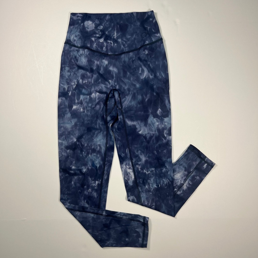 Gymshark Leggings Womens Small Blue Tie Dye High Waisted Performance Workout Gym